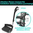 Universal Wheelchair Footrest Replacement - Adjustable Composite Footboard & Heel Loop, Foldable Comfort Support, Affordable, Black, Lightweight, Easy Installation