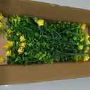  Artificial Fake Flowers Plants for Outdoor Outside Spring Decor, Faux Silk Yellow Camellia UV Resistant Look Real for Planter Pot Porch Patio Balcony Garden Yard