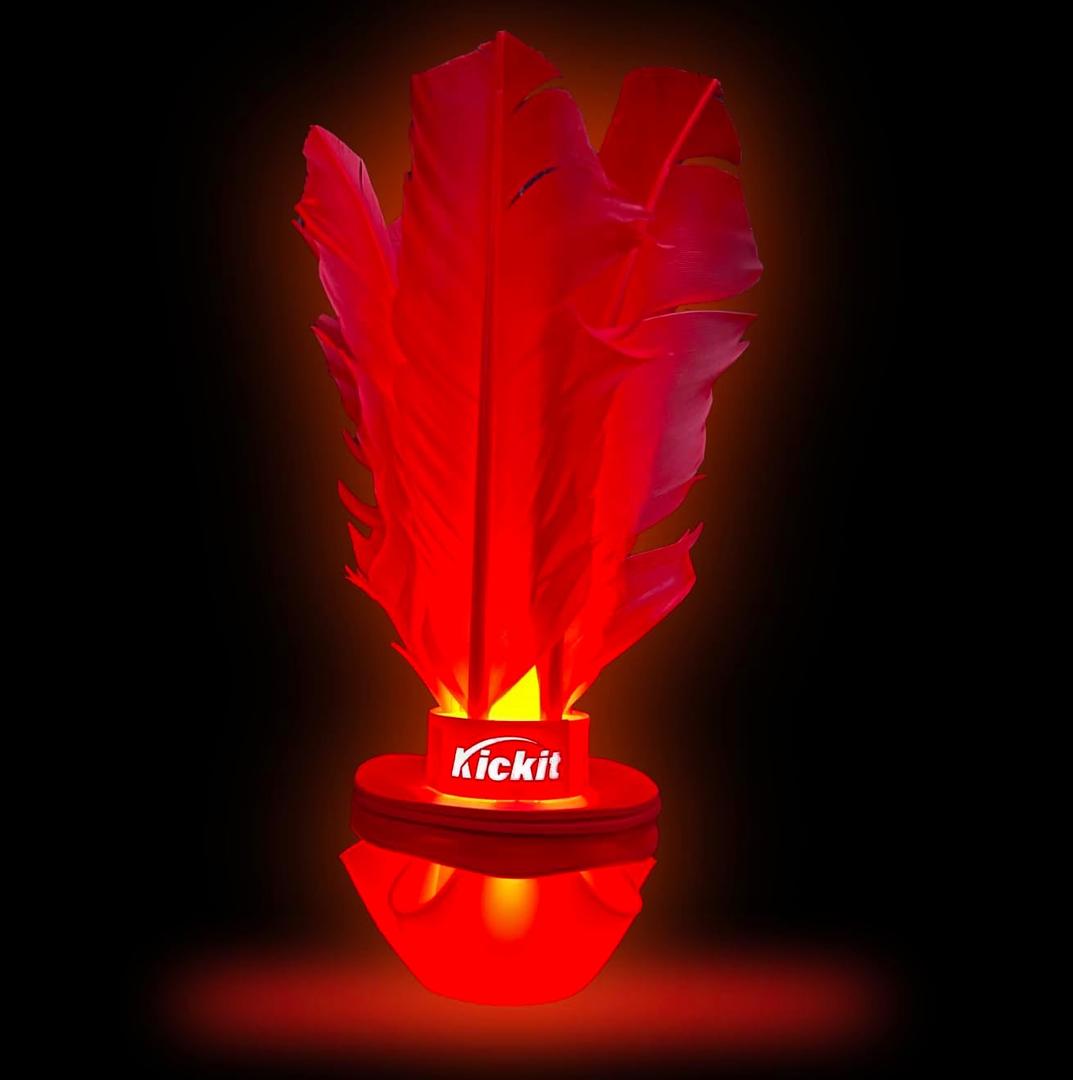 Kickit | The Original Birdie Soccer Trainer | Play Outdoors, Indoors or Backyard, Beach or Tailgate, All Ages Fun & Travel Friendly (Red LED)