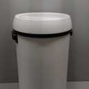 17 Gal/65 L Garbage Can, Stainless Steel Swing Top Garbage Can, Fingerprint-Proof Commercial Round Rubbish Bin, Grade Waste Garbage Can for Home Office, White