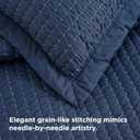 Bedsure Navy Quilts Queen Size - Queen Quilt Bedding Set Bedspread Coverlet, Lightweight Neutral Striped Bedding, 3-Piece Set with 90"x96" Coverlet & 2 Pillow Shams, All-Season Soft Microfiber