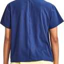MEIVSO Women's Loose Fit Cotton Workout Short Sleeve T-Shirts Athletic Gym Shirt Tennis Cropped Tops (Blue, XS)