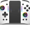 RREAKA Controller for Switch 1/ OLED/Lite, Split Design, Wireless Pro Controller with TURBO function, Dual Motor Vibration, Back Buttons, 8 RGB Colors,Ergonomically Designed Joypad-White&Black