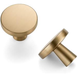 HOME EDIT 30 Pack Champagne Bronze Cabinet Knobs Zinc Round Knobs for Kitchen, Bathroom, Closet, and Dresser