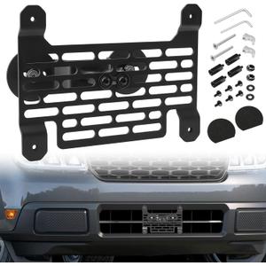License Plate Frames for Maverick 2022-2025, No Drill Front License Plate Bracket Holder Compatible with Ford Maverick 2022-2025 (Black) | Fits Most of Vehicle Front Grille