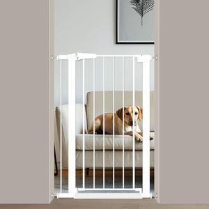 Fairy Baby 24.5"-29.5" Inch Narrow Baby Gate, 38" Extra Tall Small Pet Gate for Doorways, Metal Safety Child Gate Auto Close, Walk Through Dog Gates Pressure Mounted Indoor No Drill, White
