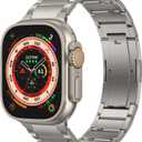 Pure Titanium Bands Compatible with Apple Watch 49mm 46mm 45mm 44mm, Band for Apple Watch Ultra 3/2/1 Series 11 10 9 8 7 6 5 4 SE3 SE2, 49g Lightweight Titanium Metal Strap for iWatch (Ti)