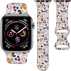 Cartoon Band Compatible with Apple Watch 38mm/40mm/41mm/42mm/44mm/45mm/46mm, Cute Bands Replacement for Apple Watch Series 10 9 8 7 6 5 4 3 SE2, Silicone iWatch Band for Women Men