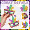 Youyole 6 Pieces Mardi Gras Wooden Table Decorations Carnival Glitter Wood Tiered Tray Decor Rustic Mardi Gras Decorations for Office Desk Farmhouse Home Kitchen Tray Decor Shelves Table Centerpiece