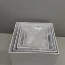 Redants 6 PCS Buffet Risers, Large Food Risers for Buffet Table, Food Display Risers for Party, White Acrylic Boxes Dessert Table Display Set, Risers Display Stands (Size 10" 9" 8" 7" 6" 5", White)