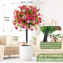 2 Pack Artificial Flowers for Outdoor, Fake Bushes and Shrubs 21''
