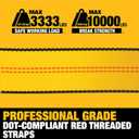 DEWALT DXBC10000J Black/Yellow 2" x 27' Ratchet Tie Down Strap with Double J-Hook - Heavy-Duty Cargo Securing (10,000 lb Break Strength)