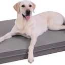 Vonabem Waterproof Dog Bed Large Medium Sized Dog - Outdoor Washable Crate Pad, Orthopedic Puppy Crate Pad, Durable Leather Anti-Slip Kennel Bed 35"x22", Graphite Grey