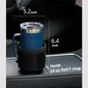 Seven Sparta Car Cup Holder Expander with Adjustable Base, Compatible with Hydro Flasks 32/40 Ounce, Compatible with Yeti Ramblers 20/26/30 Ounce, Other Bottles in 3.4"-3.8" (Black)