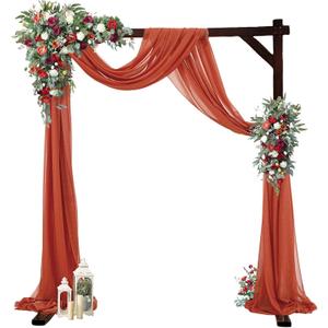 THORISE 7.3FT Wooden Wedding Arch Stand Square Wood Arch Wedding Arbor for Ceremony Party Proposal Scene Garden