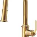 Gerber Kinzie Single Handle Gold Kitchen Faucet with Pull-Down Sprayer - Industrial Farmhouse Design, High Arc, Easy 1-Hole Installation in Brushed Bronze, D454437BB