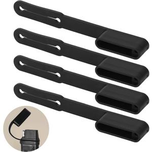 (4-Pack) Vehicle-Side 5-Pin Flat Trailer Wiring Harness Connector Dust Cover - Durable Rubber Protects Against Dirt, Water & Rust. Check Dimensions Before Buying