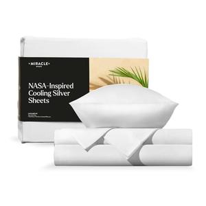 Miracle Made Breathable Cotton Bed Sheets, 4-Piece Set – Silver-Treated, Soft and Cool-to-the-Touch Lightweight Bedding Designed for Hot Sleepers – Full Size, White