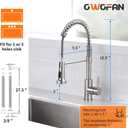 Kitchen Faucet Low Lead Commercial Solid Brass Single Handle Single Lever Pull Out Pull Down Sprayer Spring Kitchen Sink Faucet, Brushed Nickel Kitchen Faucets 866053SN