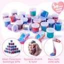 JOYIN 30 PCS Valentine Day Gift Cards with Galaxy Slime Stress Relief Fidget Toy for Kids Party Favor, Classroom Exchange Prizes, Valentines Party Favors, Greeting Cards