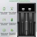 Universal 18650 Battery Charger,2 Bay Battery Charger for 3.7V Li-ion Rechargeable Battery 26650 18650 18500 18350 17670 16340 14500 14650