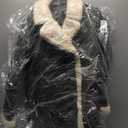 Kenneth Cole Womens Belted Notch Collar Coat (Large, Classic Faux Leather Dark Green)