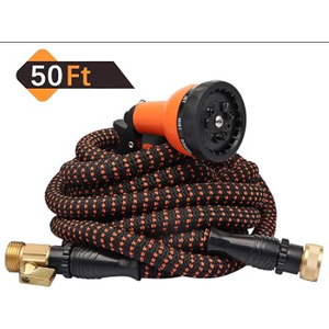 Upgraded 50FT Expanding Garden Hose - Lightweight, Kink-Free & Burst-Resistant Flex Hose with 8-Pattern Spray Nozzle for Lawn, RV, Car Wash (50 ft Expandable Water Hose) (50ft)