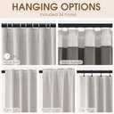 100% Blackout Curtains for Bedroom 84 Inches Long 2 Panels Faux Linen Curtains Black Out Thermal Insulated Summer Window Drapes Natural Pleated Look Back Tab Hook Belt Rod Pocket Ivory Beige 52x84