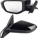 Dasbecan Left Driver Side Mirror Compatible with Honda Civic 2016-2021 Power Glass Heated Manual Folding Door Mirror Assembly Replaces 76258TBAC02ZA HO1320284 Black 5Pins