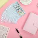 SKYDUE Budget Binder, Money Saving Binder with Zipper Envelopes, Cash Envelopes and Expense Budget Sheets for Budgeting (Pink)