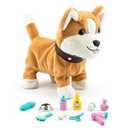 Airbition Plush Toy Dog for Girls, Interactive Dog Puppy Toys Gifts for 2 3 4 Year Old Toddler Kids, Walking, Barking, Tail Wagging, Remote Control Realistic Stuffed Animal, 11 Accessories