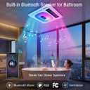 Smart 5-in-1 Bathroom Exhaust Fan with Light, 180 CFM, 1.0 Sone Quiet Vent Fan, 7 LED Colors & Nightlight, Heater, Bluetooth Speaker & Remote Control for Heating, Ventilation, and Music, Medium
