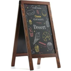 DAHAPYBOO Sandwich Board 48"x24" Solid Pine Wood Rustic Brown,Chalk Board Sign Board,Sandwich Board Signs Outdoor, Chalkboard Easel,A Frame Chalkboard Sign
