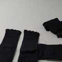CaiDieNu Mens Toe Socks Cotton Athletic Running Five Finger Crew Socks, 5 Pairs (9-12)