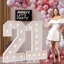 imprsv 4FT Marquee Numbers 21,DIY Light Up Numbers for 21st Birthday Decorations, Party Decorations,Anniversary Party Decor,Mosaic Number for Balloons Number 21,Pre-Cut Foam Board Kit