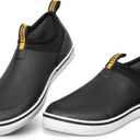 Deck Shoes Waterproof Rubber Boots with Non-Slip Rain Shoes for Fishing, Boating, Gardening, Walking - for Men (10, Black)