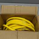 POWGRN 50 ft 12/3 Outdoor Extension Cord Waterproof Heavy Duty with Lighted Indicator End 12 Gauge 3 Prong, Flexible Cold-Resistant Long Power Cord Outside, 15Amp 1875W SJTW Yellow ETL Listed