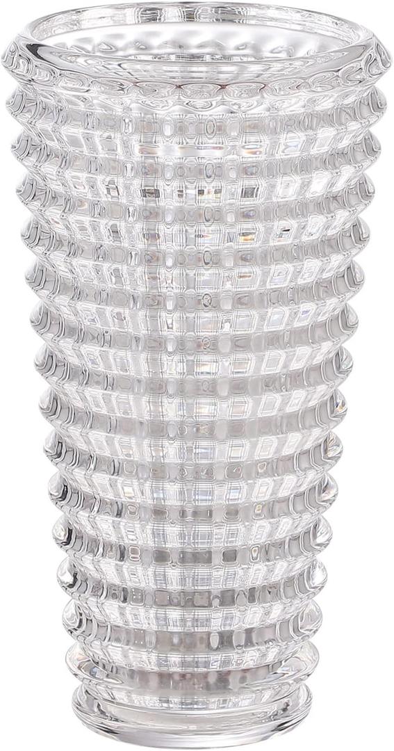 Large Crystal Vase for Flowers, Clear Cylinder Vase, Large Glass Vases, Modern Decorative Vases for Living Room, Bedroom, Kitchen, Dining Table, Mantle, Wedding, Heavy Duty Glass Ware Exquisite Article Series, Set of 4 