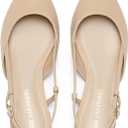 DREAM PAIRS Slingback Flats for Women, Pointed-Toe Elegant Women's Ballet Flats with Buckle Strap, Classic Low Heel Dress Shoes for Casual Work Office Party, Size 7