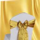 SARVAM FASHION Satin Chair Sashes - Elegant Premium Quality, 6 x 108 Inch - Perfect for Weddings, Parties, and Events - (Golden, 10 pcs)