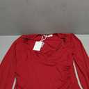 GRACE KARIN Long Sleeve Blouses for Women Dressy Casual, Wrap Tops Work Shirts, 2026 Spring Business Outfits (Medium, Red)