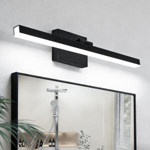IZORRO Modern Bathroom Vanity Light 24 inch, Rotatable, 16W Dimmable Led Bathroom Light Fixture Over Mirror, Black Vanity Light Bar (Cool White 6000K)