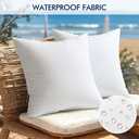 MIULEE Pack of 2 16x16 Inch Outdoor Pillow Inserts Waterproof Decorative Throw Pillow Insert, Square Lumbar Garden Pillow Form for Patio Sofa Couch