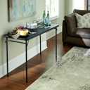 COSCO 20" x 48" Vinyl Top Folding Table, Black