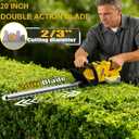 Hedge Trimmer Cordless Bush Trimmer Compatible with DEWALT 20V MAX Battery | Electric Hedge Trimmers with 20'' Dual-Action Blade, Automatic Lubrication, 2/3'' Blade Gap, Rotatable Handle(No Battery)