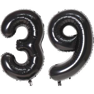 40Inch 39 Balloon Numbers Black Helium Number 39 Balloons Self-Sealing for Birthday Decorations and Anniversary Party Dcor(Black39)