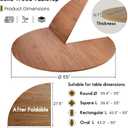 Round Folding Table Top Extender 48/55/59/63/71/79" Solid Wood Table Extension For Dining Table Extender Top Fold Wooden Tabletop for Kitchen Restaurant Workbench Outdoor(Walnut, D - 55")