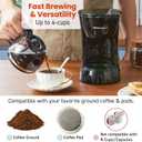 Elite Gourmet EHC4128 Automatic 4-Cup Brew & Drip Coffee Maker with Pause N Serve, Glass Carafe, Reusable Filter, On/Off Switch, Keep Warm, Water Level Indicator, Black