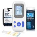 Digital Pool Water Test Kit with Digital Reader, Wynvex 7-in-1 Water Testing for Chlorine, Bromine, pH, Alkalinity & More, Includes 150 Test Strips for Pools, Hot Tubs & Spas
