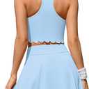 ATTRACO Tennis Outfits for Women Racerback Golf Dress Athletic Workout Dress (Blue, S)